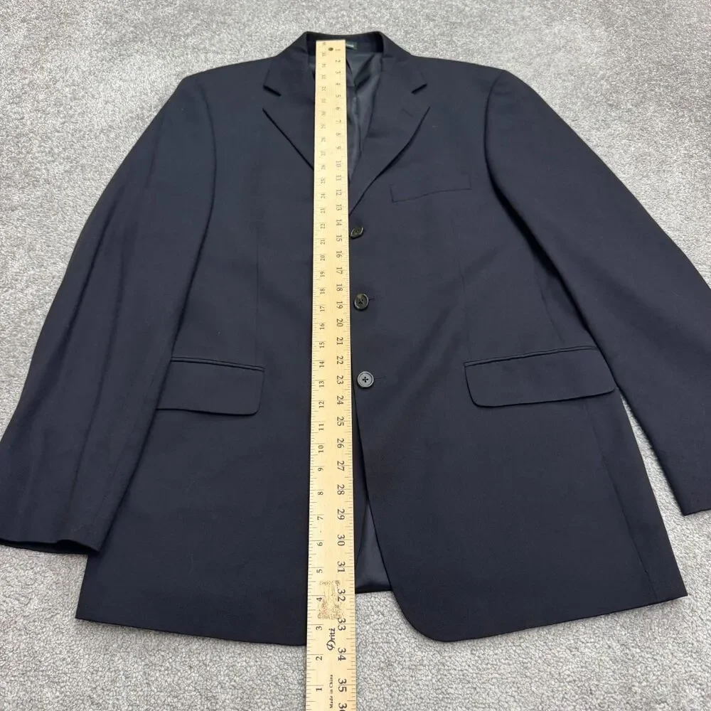 J.Crew Wool Suit Blazer Jacket Mens 42L Navy Blue Sport Coat Classic Workwear